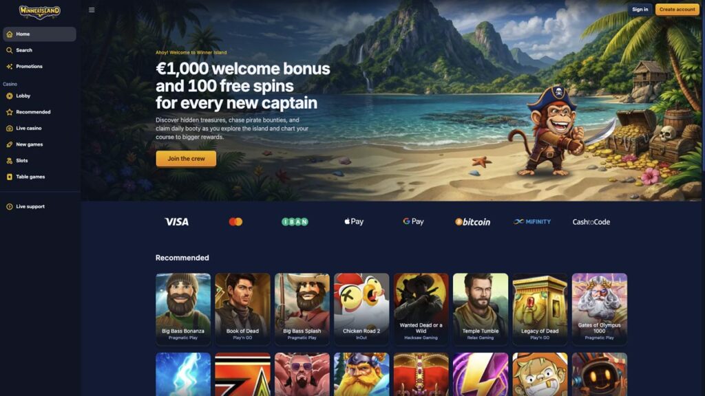 review over winner island gokken zonder cruks nederland